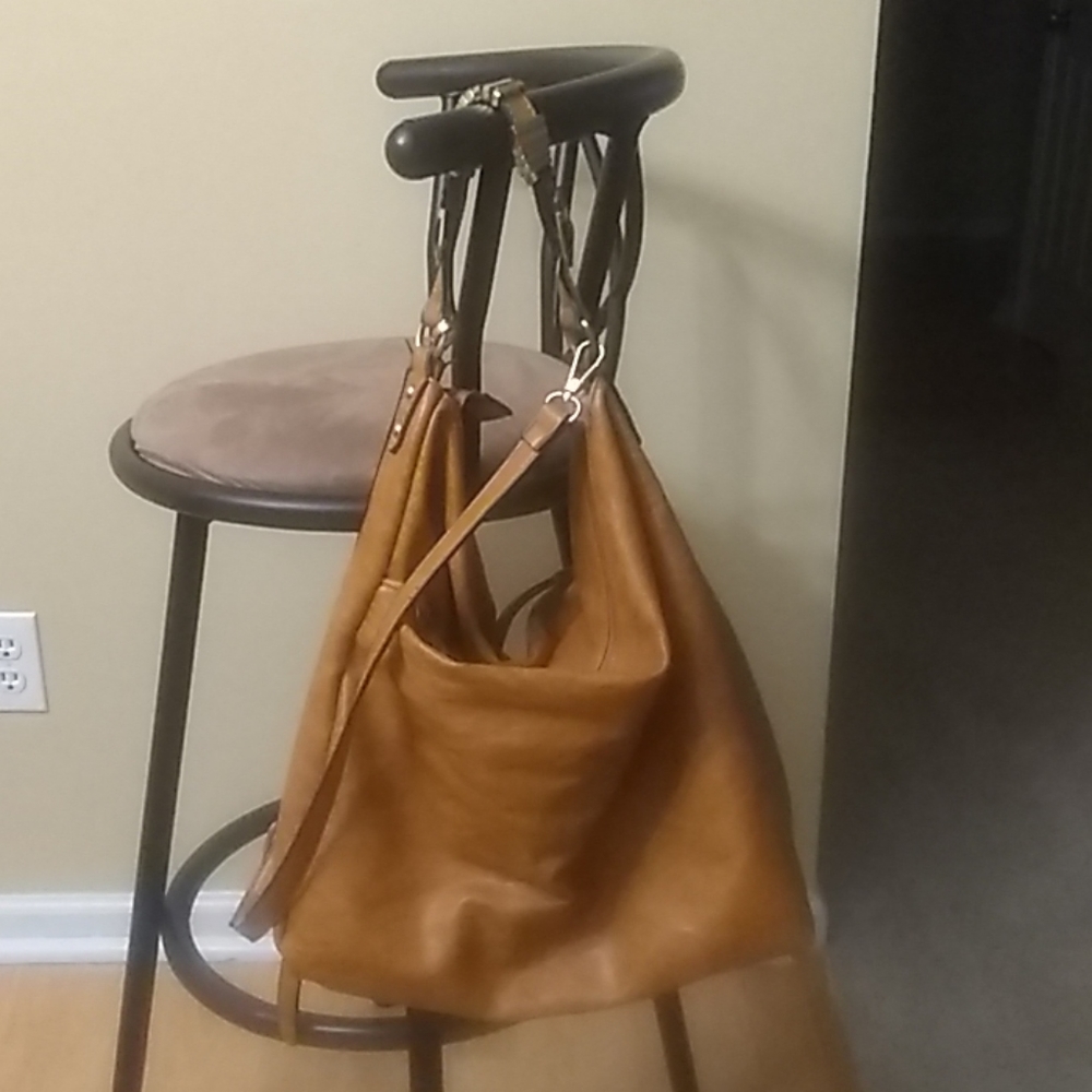 Large DSW Tan Purse w Long Strap